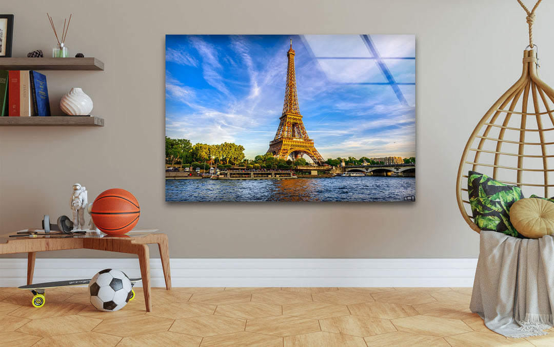 Eiffel Tower: Paris Skyline at its Best on Glass Wall Art
