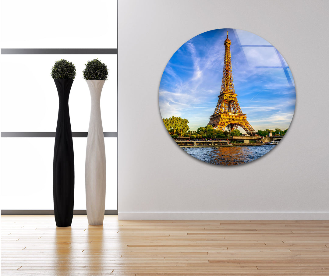 Eiffel Tower: Iconic Parisian Beauty Captured on Glass Wall Art
