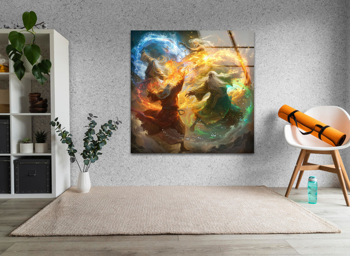 Elements Wizards Glass Wall Art print on glass, glass printed photos
