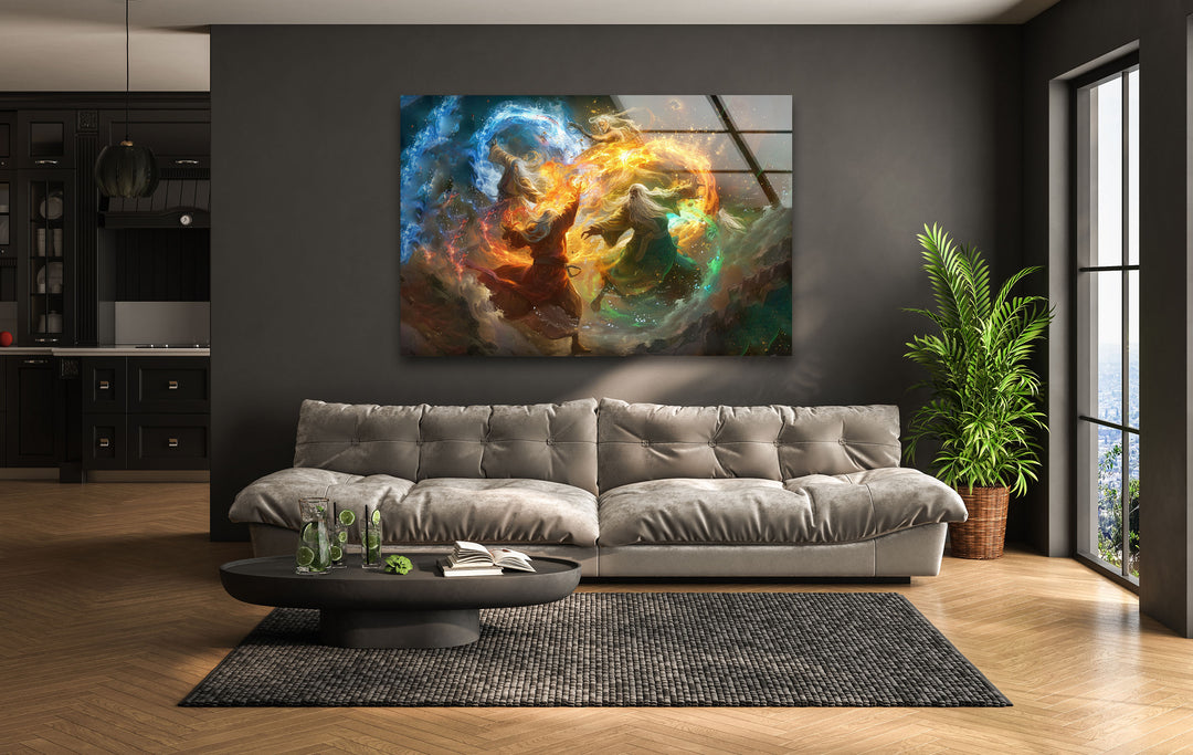 Elements Wizards Glass Wall Art photo print on glass, prints on glass wall art
