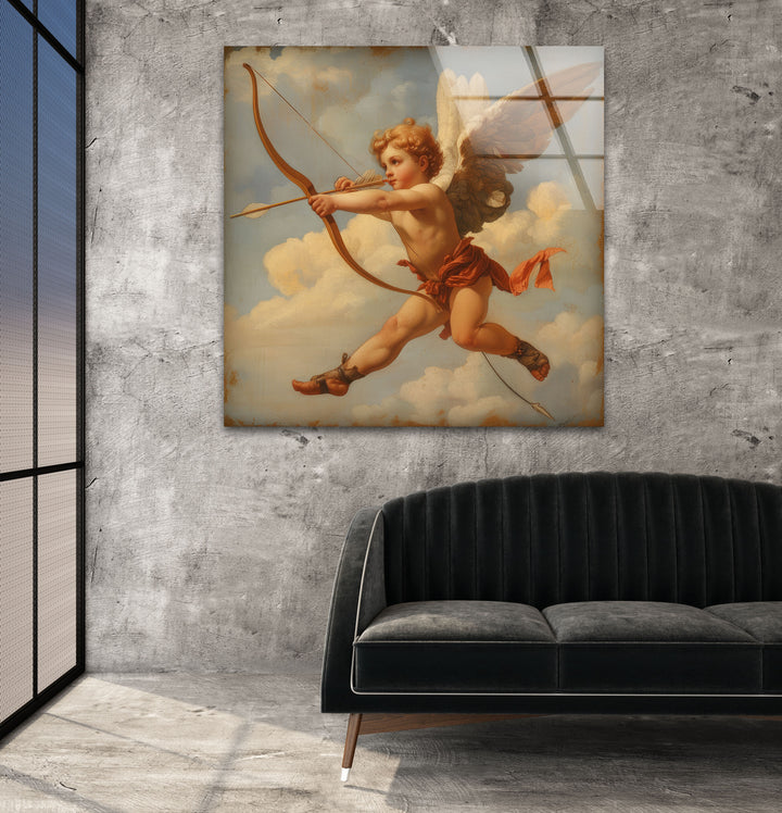 Eros with Arrow Glass Wall Art glass pictures for Wall, glass prints wall art
