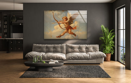 Eros with Arrow Glass Wall Art