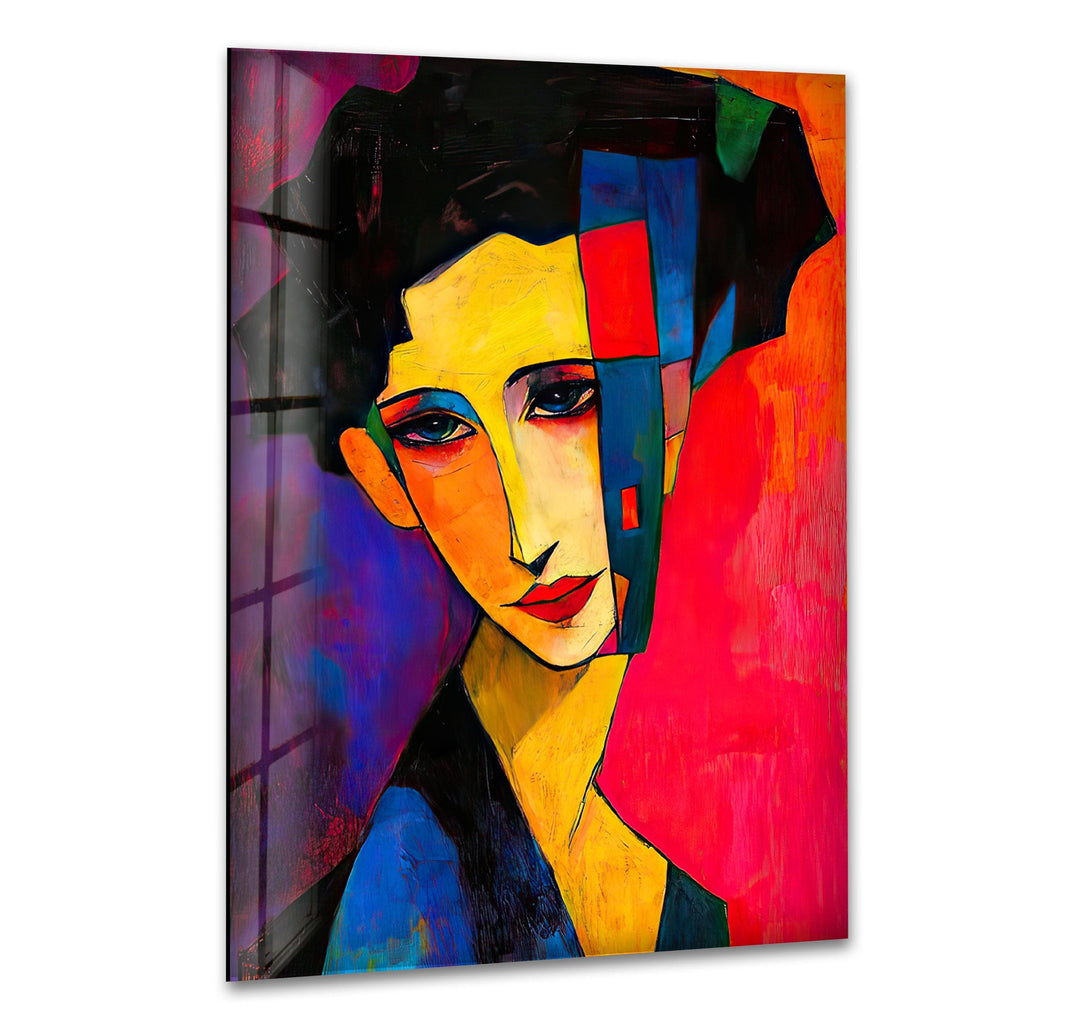 Figurative Abstract Woman Glass Wall Art stained glass wall art, stained glass wall decor
