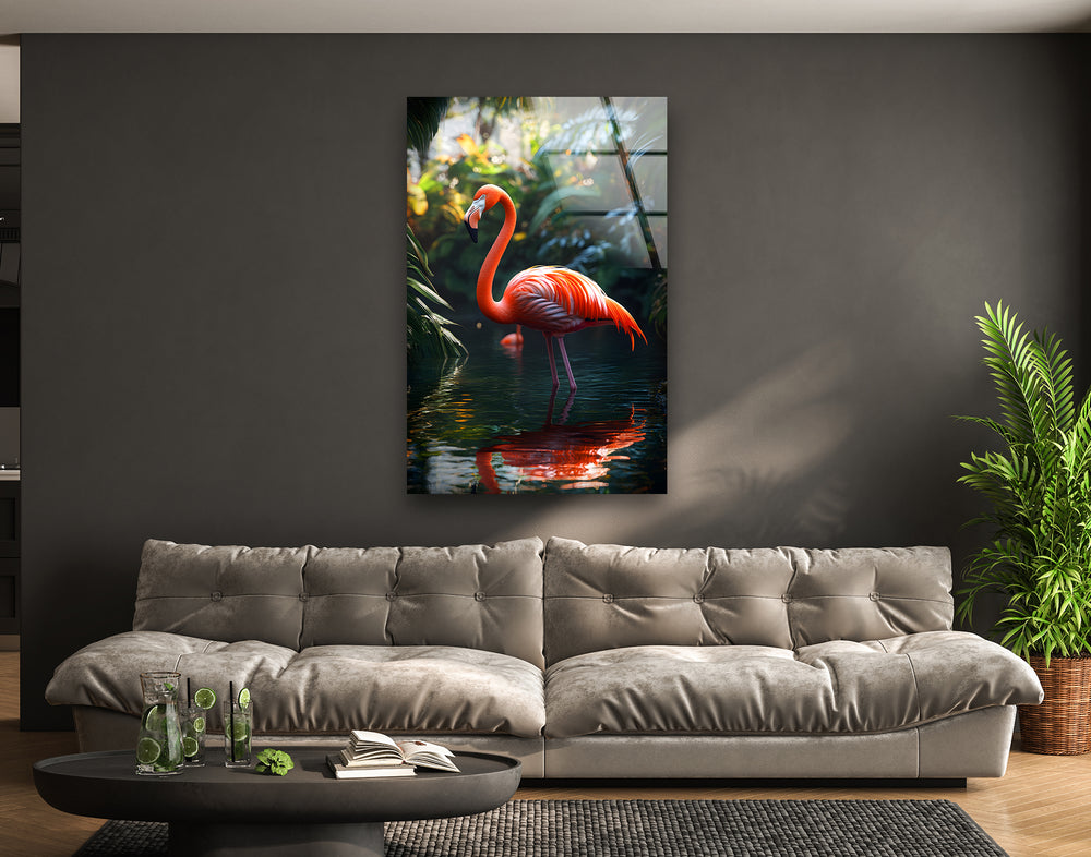 Beautiful Flamingo Glass Wall Art glass wall decor, glass wall art decor
