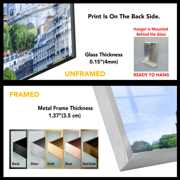 Eiffel Tower and Sacré-Cœur: Iconic Paris Landmarks on Glass Wall Art