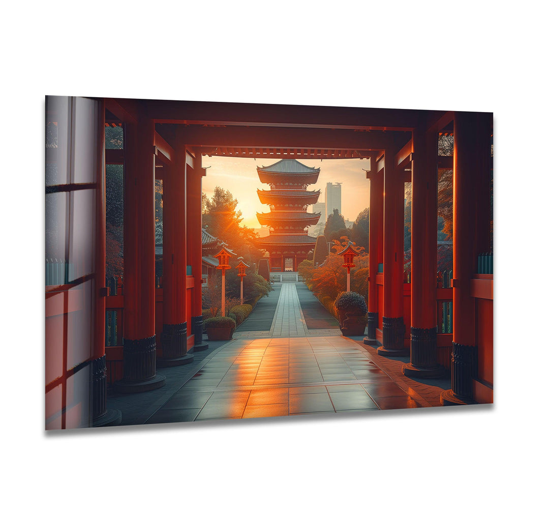 Fushimi Inari Taisha Red Glass Wall Art art glass wall art, glass wall art pictures
