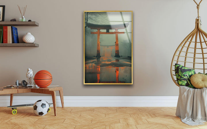 Fushimi Inari Taisha Foggy Glass Wall Art glass image printing, glass prints from photos
