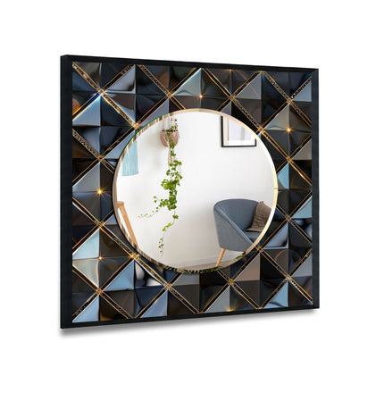 Black Geometric Design Wall Mirror Long Wall Mirror
