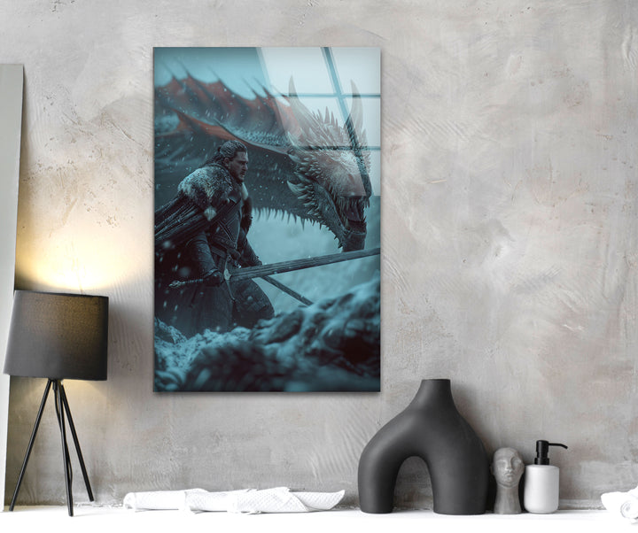 Game Of Thrones Jon Snow Wall Art on Glass Pieces