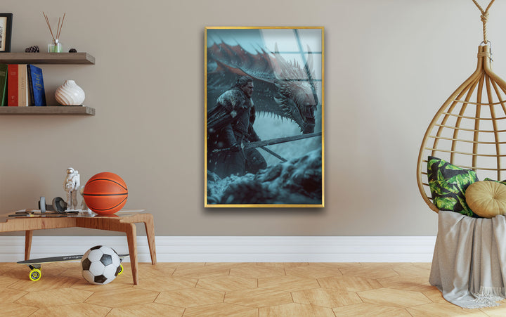 Game Of Thrones Jon Snow Tempered Glass Wall Art for Living