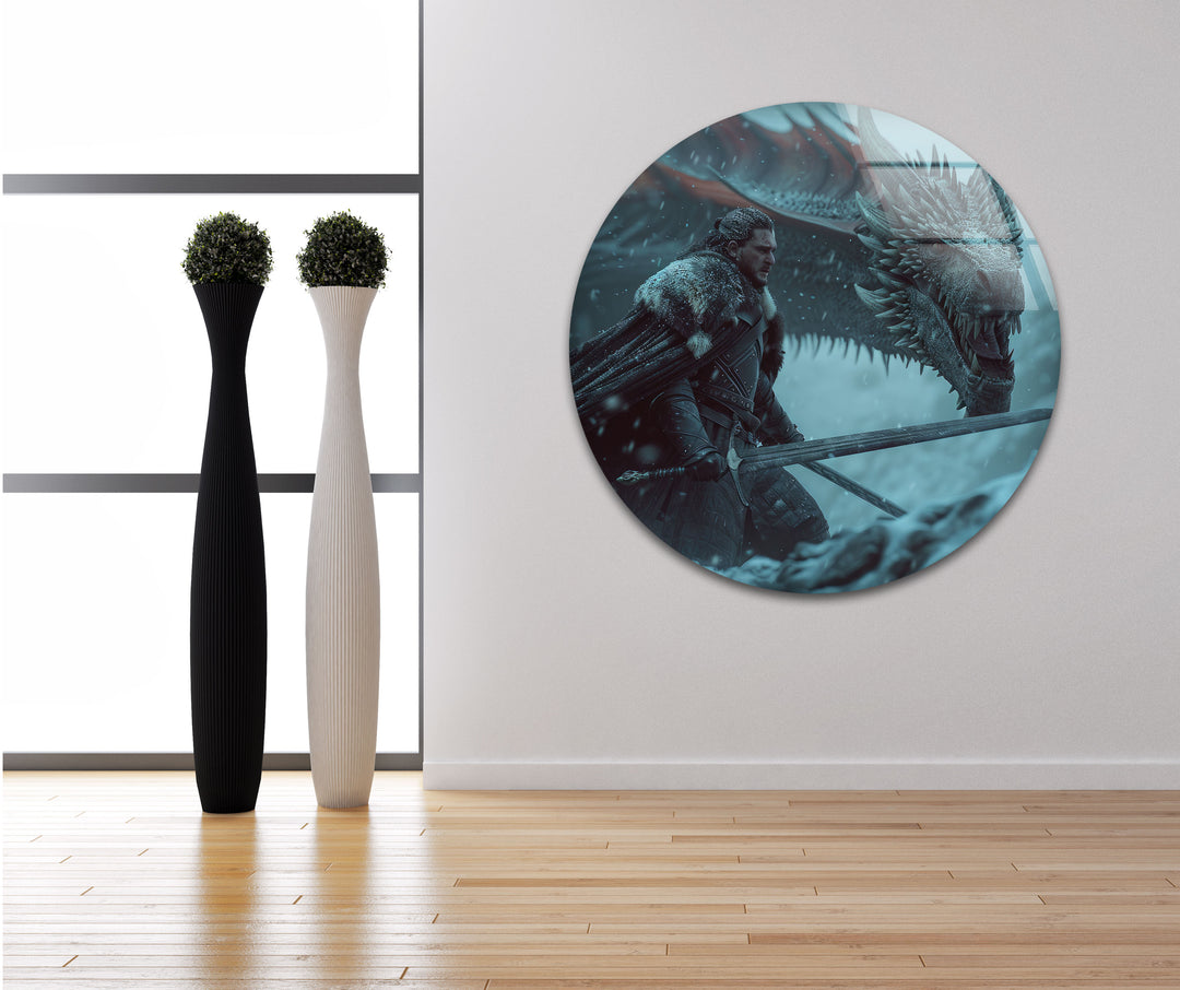 Game Of Thrones Jon Snow Glass Art Painting Pieces