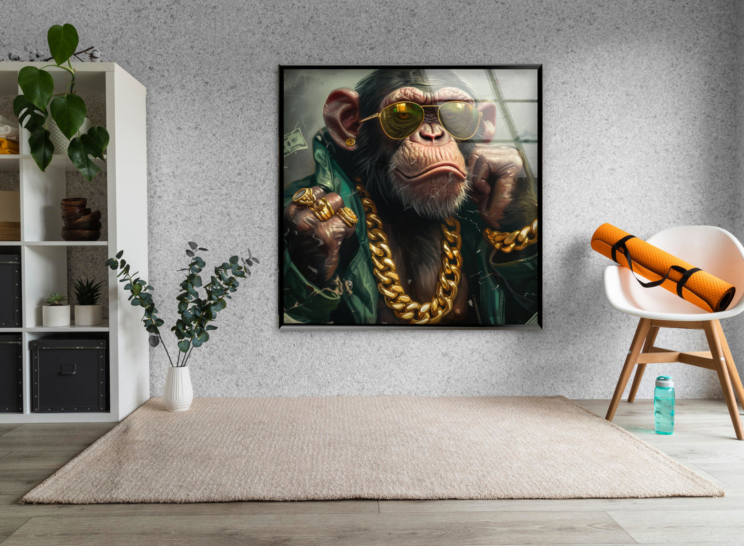 Gangster Monkey Tempered Glass Wall Art - MyPhotoStation