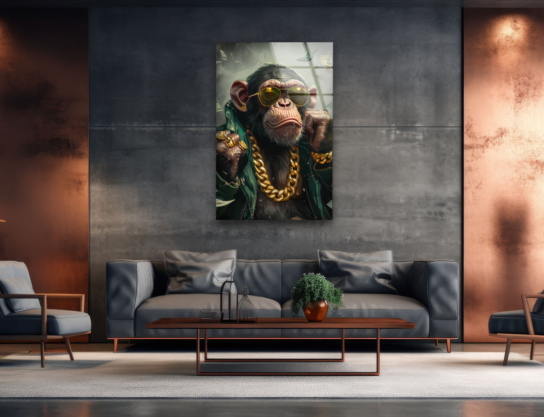 Gangster Monkey Tempered Glass Wall Art - MyPhotoStation