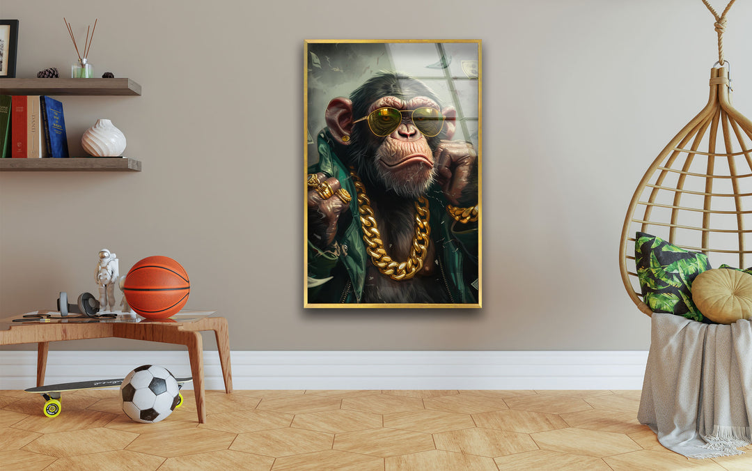 Gangster Monkey Tempered Glass Wall Art - MyPhotoStation