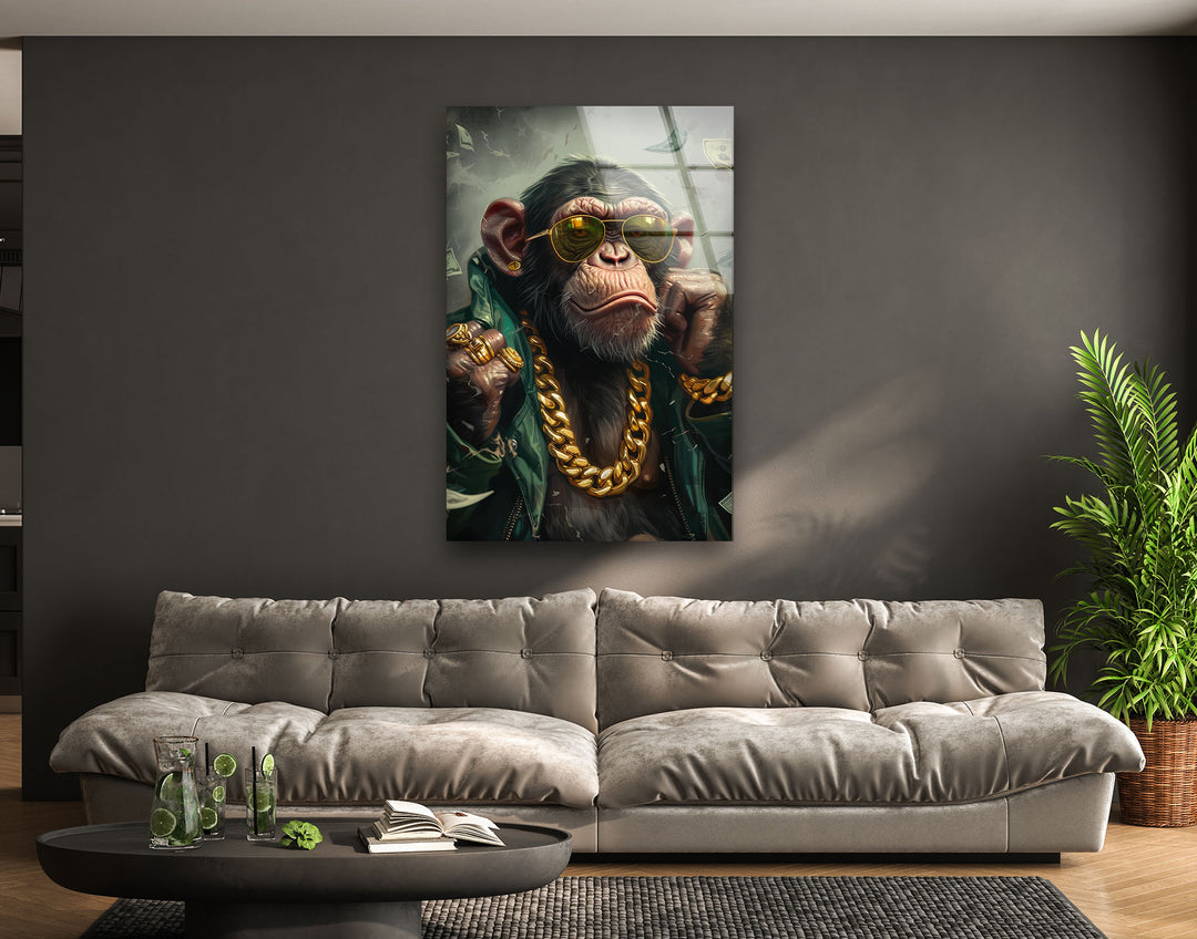 Gangster Monkey Tempered Glass Wall Art - MyPhotoStation