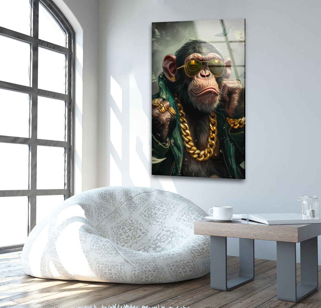 Gangster Monkey Tempered Glass Wall Art - MyPhotoStation