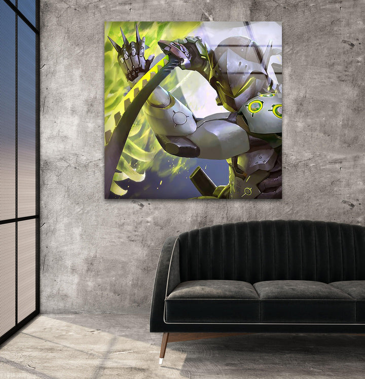 Genji Overwatch Glass Wall Art glass pictures for Wall, glass prints wall art
