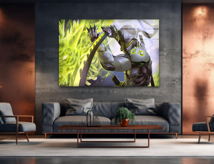 Genji Overwatch Glass Wall Art glass wall decor, glass wall art decor
