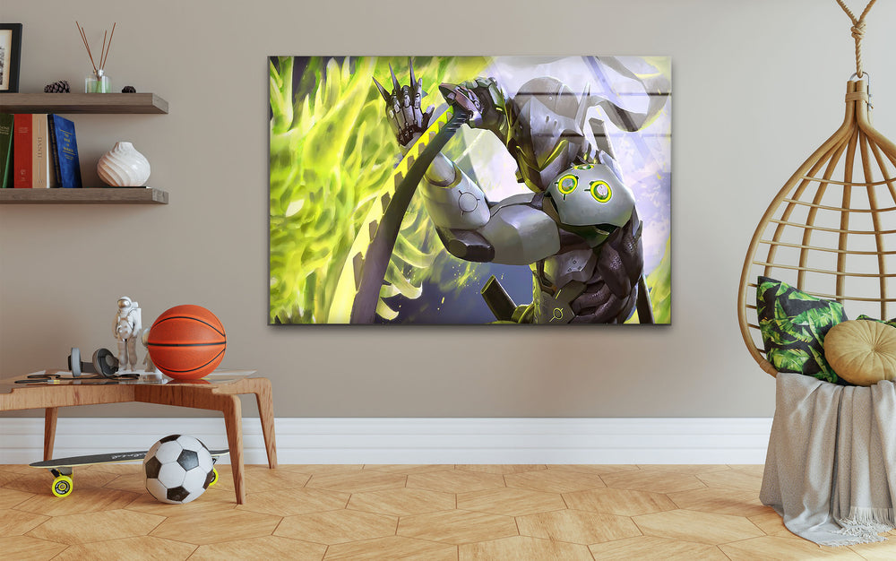 Genji Overwatch Glass Wall Art Glass Printing Wall Art, Print photos on glass
