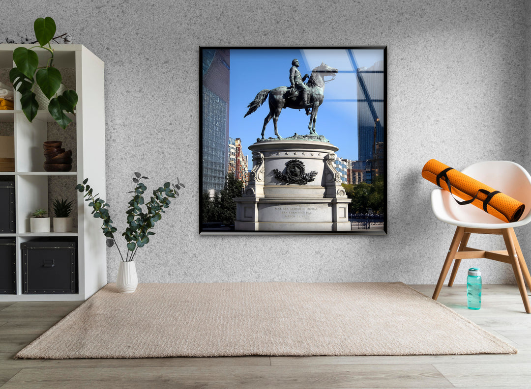 Equestrian Statue: Iconic Bronze Sculpture on Glass Wall Art
