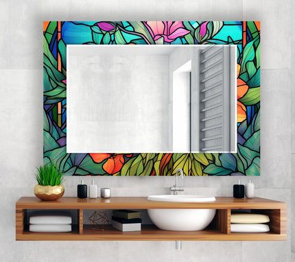 Stained Tempered Glass Wall Mirror