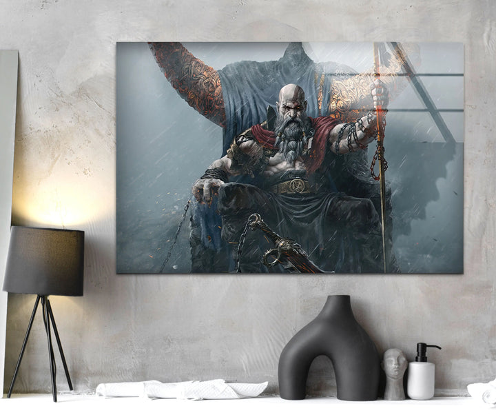 God of War Ragnarok Glass Wall Art glass wall decor, glass wall art decor
