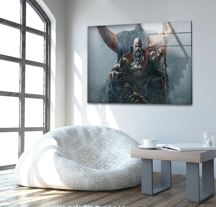 God of War Ragnarok Glass Wall Artphoto print on glass, prints on glass wall art
