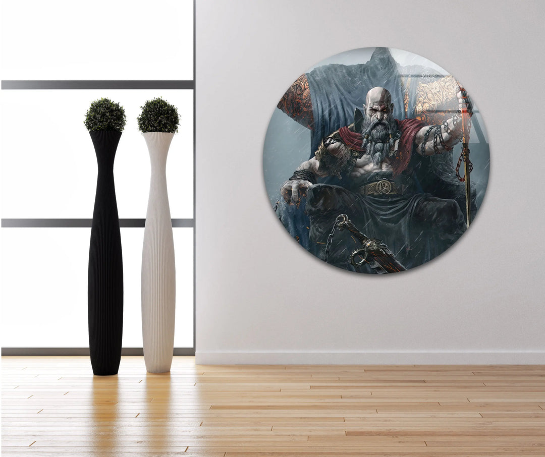 God of War Ragnarok Glass Wall Art large glass photo prints, glass wall photos
