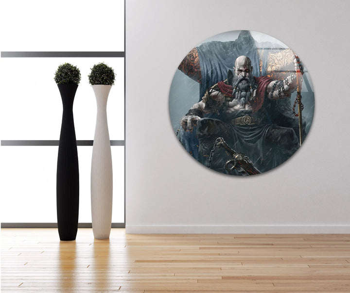 God of War Ragnarok Glass Wall Art large glass photo prints, glass wall photos
