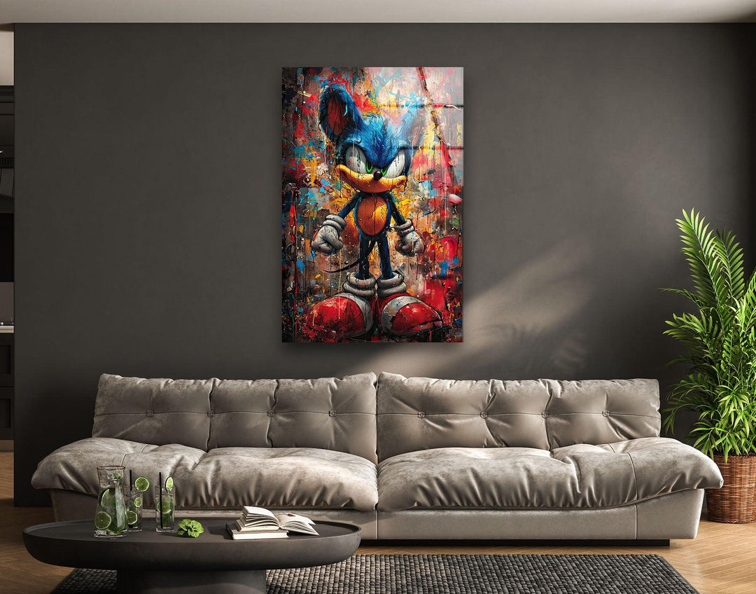 Graffiti Sonic Glass Wall Art art glass wall art, glass wall art pictures
