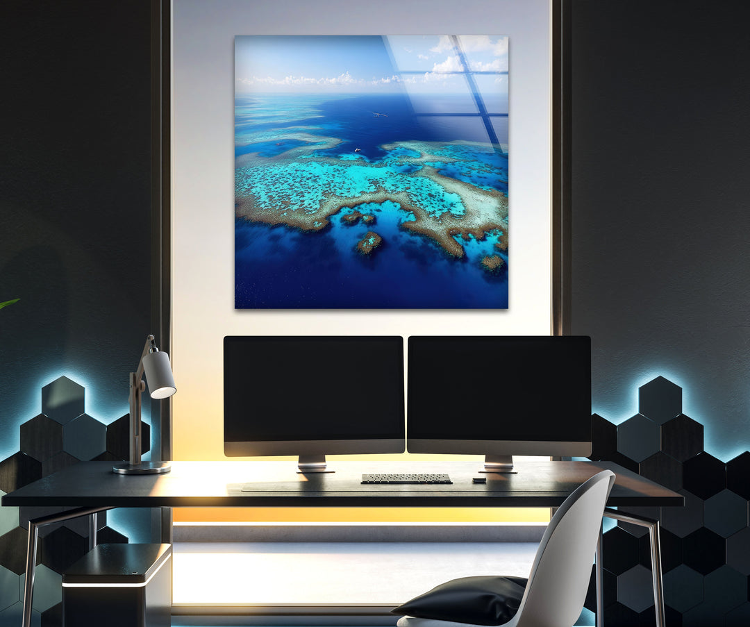 Great Barrier Reef in Australia Landscape Glass Wall Art glass photo prints, glass picture prints
