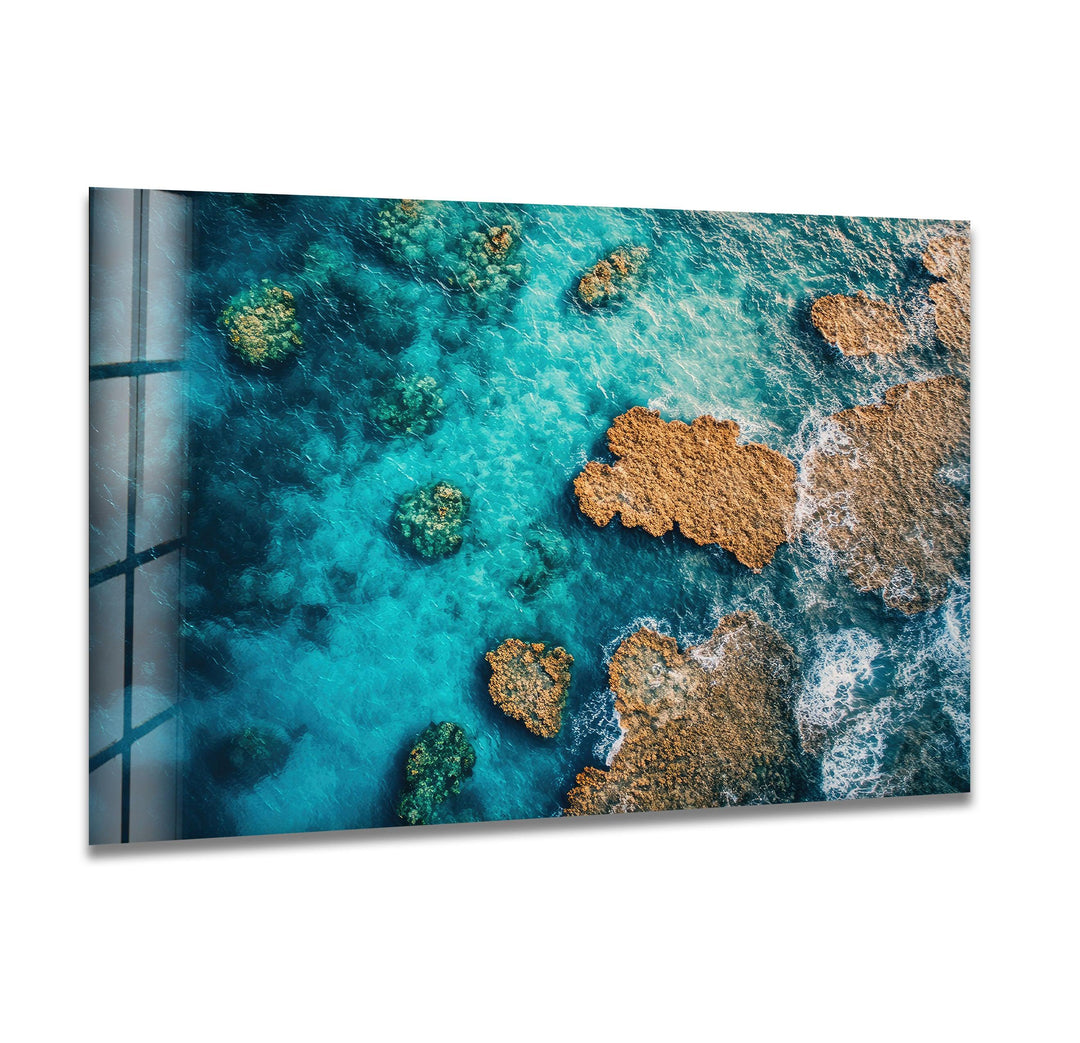 Great Barrier Reef in Australia Glass Wall Art print picture on glass, Tempered Glass Wall Art
