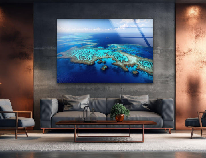 Great Barrier Reef in Australia Landscape Glass Wall Art glass pictures for Wall, glass prints wall art
