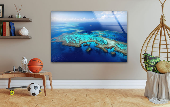 Great Barrier Reef in Australia Landscape Glass Wall Art photo print on glass, prints on glass wall art
