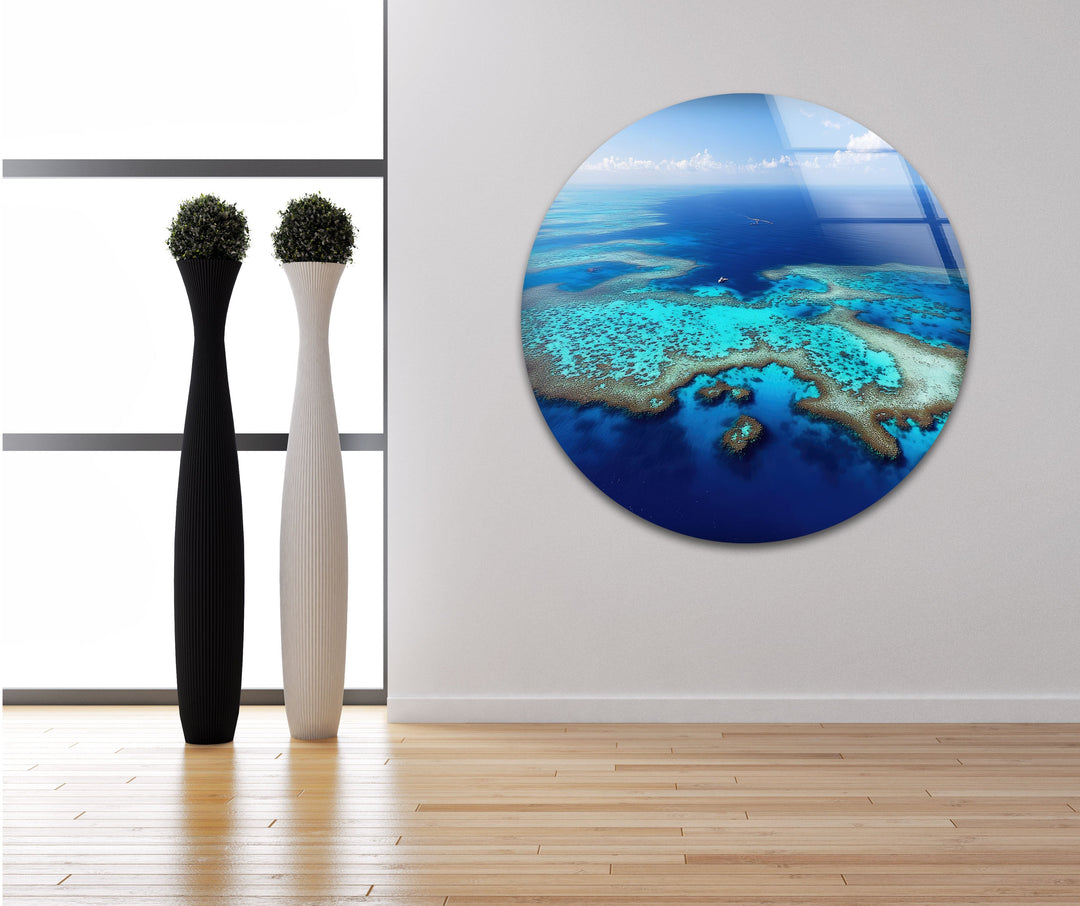 Great Barrier Reef in Australia Landscape Glass Wall Art custom glass photo prints, large glass prints
