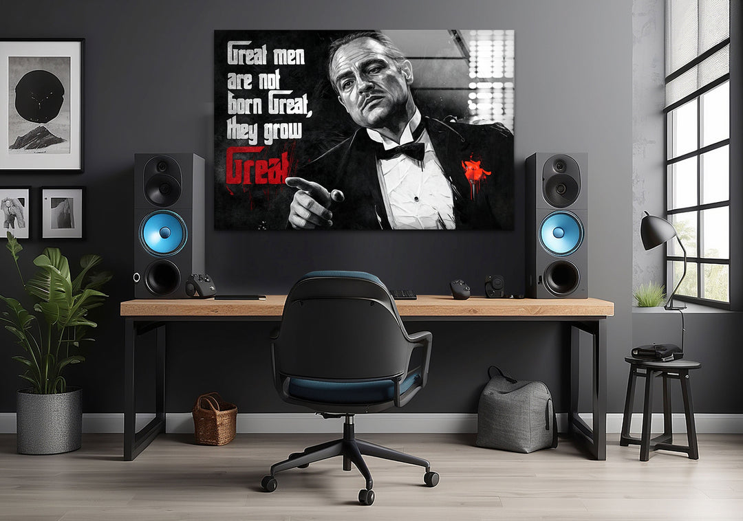 Great Men Are Not Born Great Glass Wall Art custom glass pictures, glass art prints
