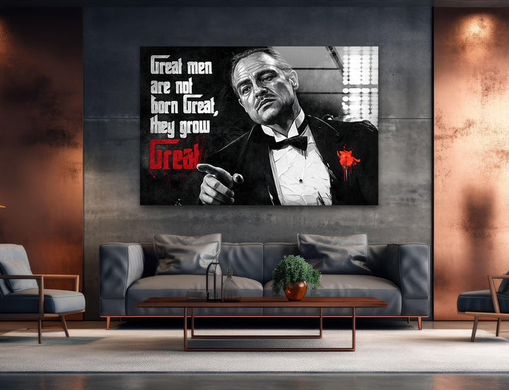 Great Men Are Not Born Great Glass Wall Art photo print on glass, prints on glass wall art
