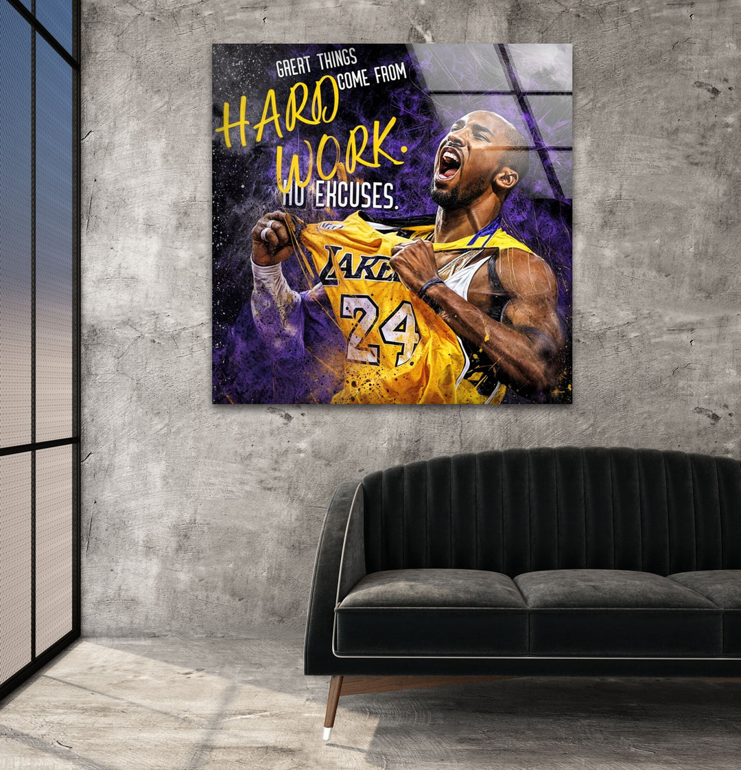 Great Things Come From Hard Work Glass Wall Art glass image printing, glass prints from photos
