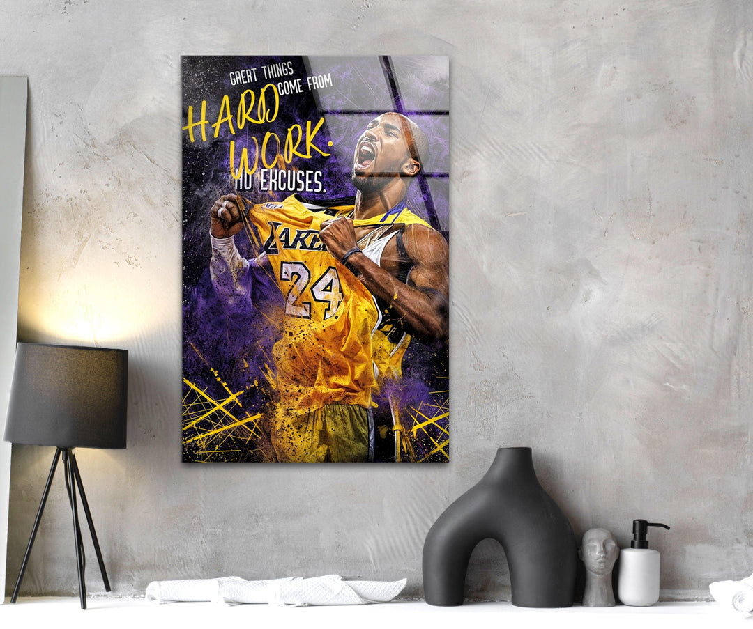 Great Things Come From Hard Work Glass Wall Art custom glass photo prints, large glass prints
