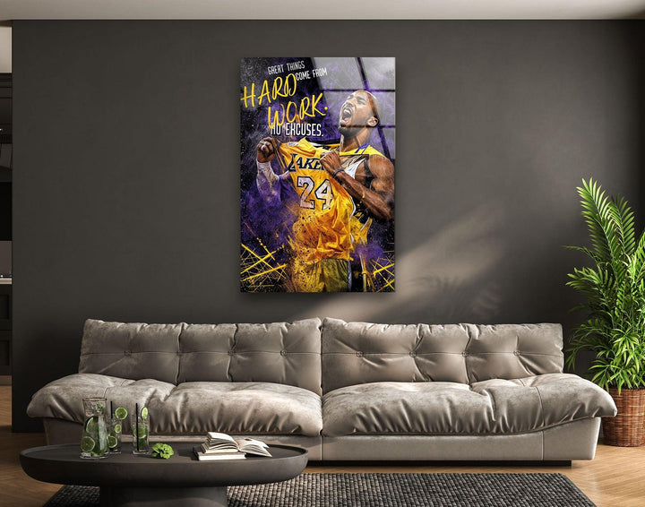 Great Things Come From Hard Work Glass Wall Art glass photo prints, glass picture prints
