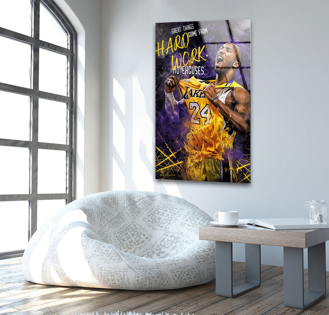 Great Things Come From Hard Work Glass Wall Art print on glass, glass printed photos
