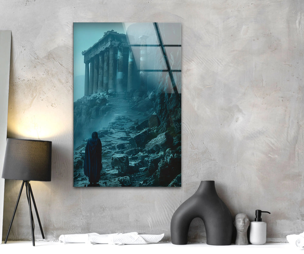 Greek Mythology Dark Night Glass Wall Art photo print on glass, prints on glass wall art
