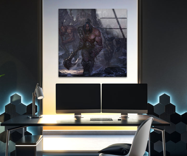 Grom Hellscream World of Warcraft Glass Wall Art glass photo prints, glass picture prints
