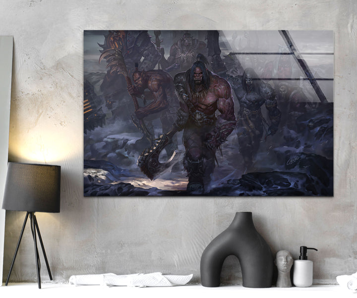 Grom Hellscream World of Warcraft Glass Wall Art large glass photo prints, glass wall photos
