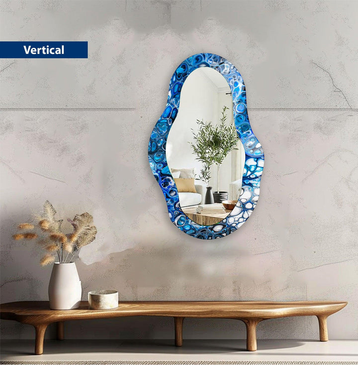 Blue Stained Wall Mirror