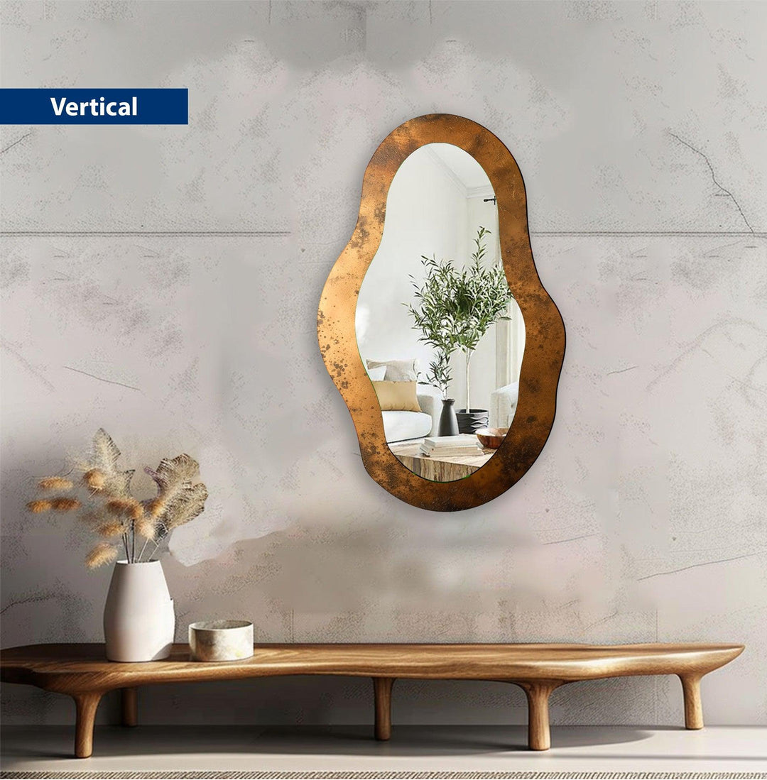 Copper Abstract Wall Mirror