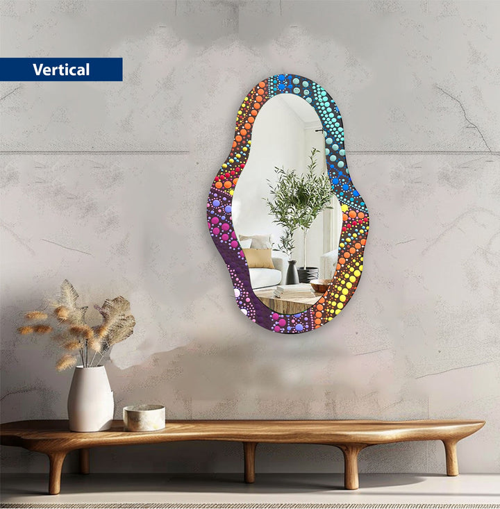 Mosaic Asymmetrical Color Wall Mirror