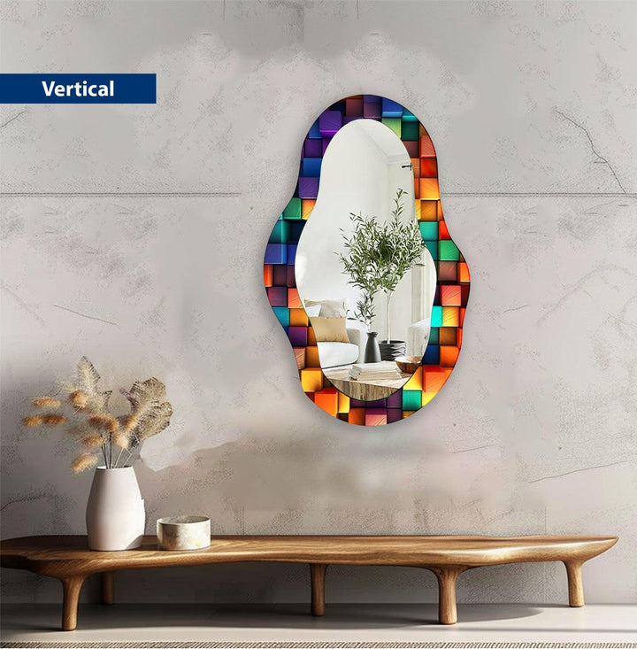 Color Stained Living Room Mirror