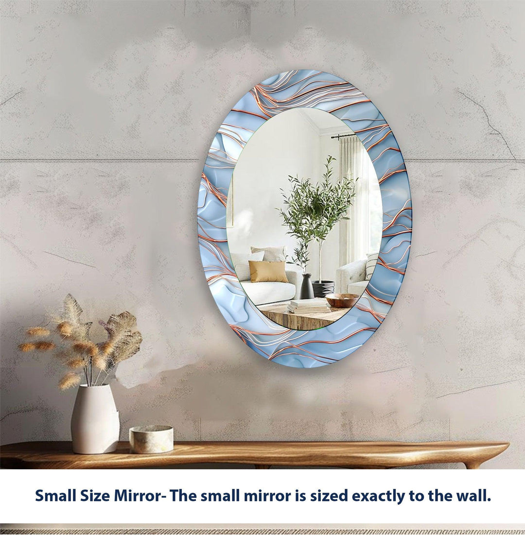 Stained Large Oval Wall Mirror