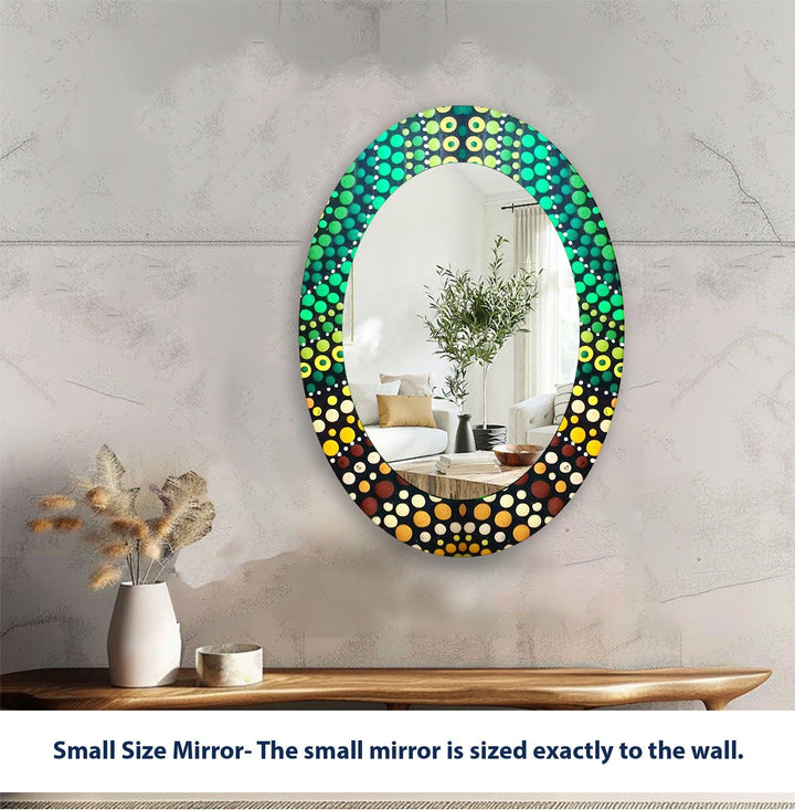 Oval Green Mosaic  Wall Mirror